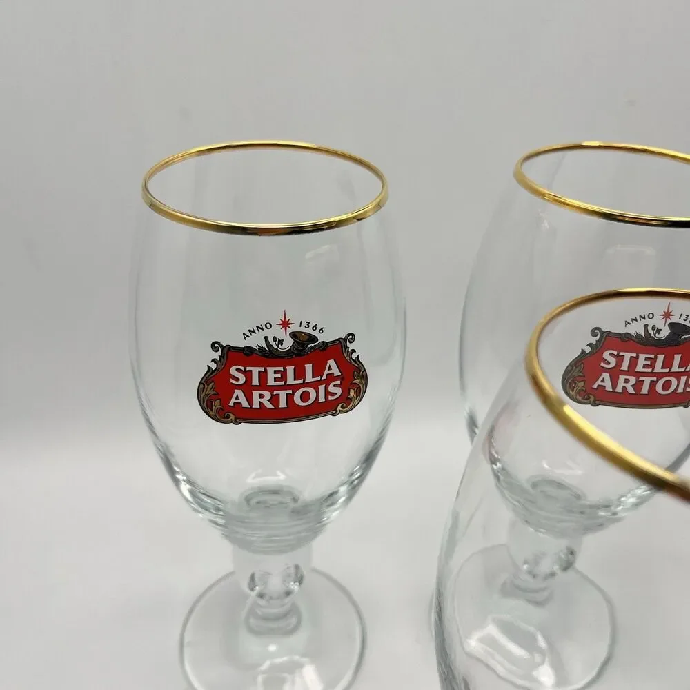 14 oz Stella Artois Belgium crystal mug beer glass 40 cl Lot of 3